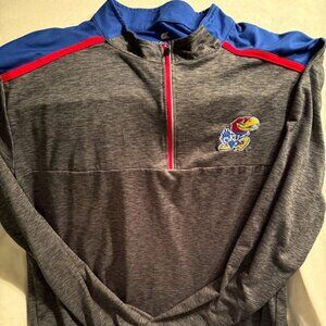 Jayhawks KU  1/4 Zip Pullover Size XXL- Brand Colosseum
